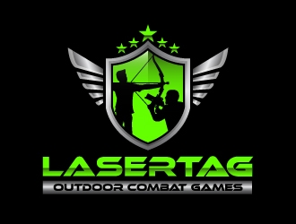 Lasertag Outdoor Combat Games logo design by harrysvellas