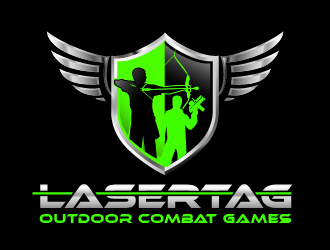 Lasertag Outdoor Combat Games logo design by prodesign