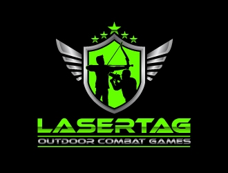 Lasertag Outdoor Combat Games logo design by harrysvellas