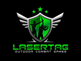 Lasertag Outdoor Combat Games logo design by DreamLogoDesign