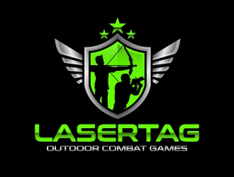 Lasertag Outdoor Combat Games logo design by harrysvellas