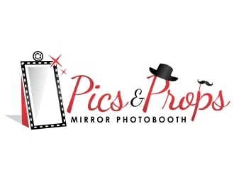 Pics & Props Mirror Photobooth  logo design by ruki