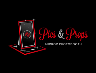 Pics & Props Mirror Photobooth  logo design by Gravity