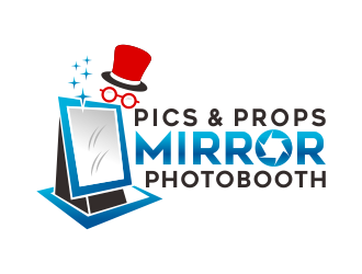 Pics & Props Mirror Photobooth  logo design by done