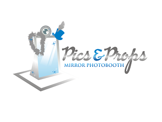 Pics & Props Mirror Photobooth  logo design by coco