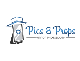 Pics & Props Mirror Photobooth  logo design by kopipanas