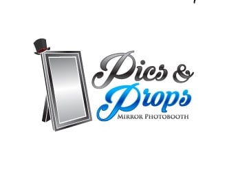 Pics & Props Mirror Photobooth  logo design by daywalker