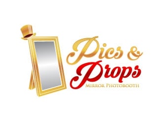 Pics & Props Mirror Photobooth  logo design by daywalker