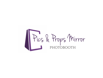 Pics & Props Mirror Photobooth  logo design by giphone