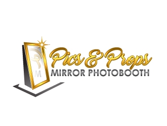 Pics & Props Mirror Photobooth  logo design by Xeon