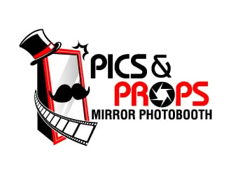 Pics & Props Mirror Photobooth  logo design by jaize