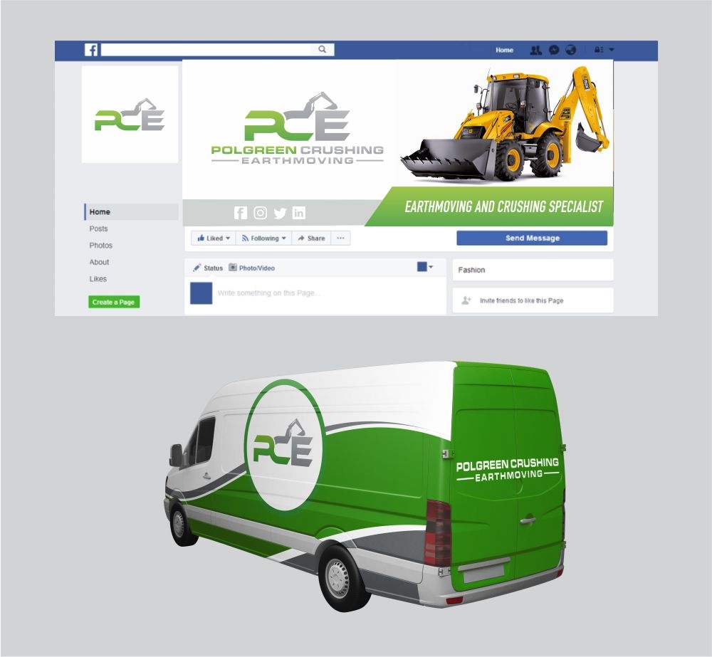 Polgreen Earthmoving and Crushing logo design by Girly