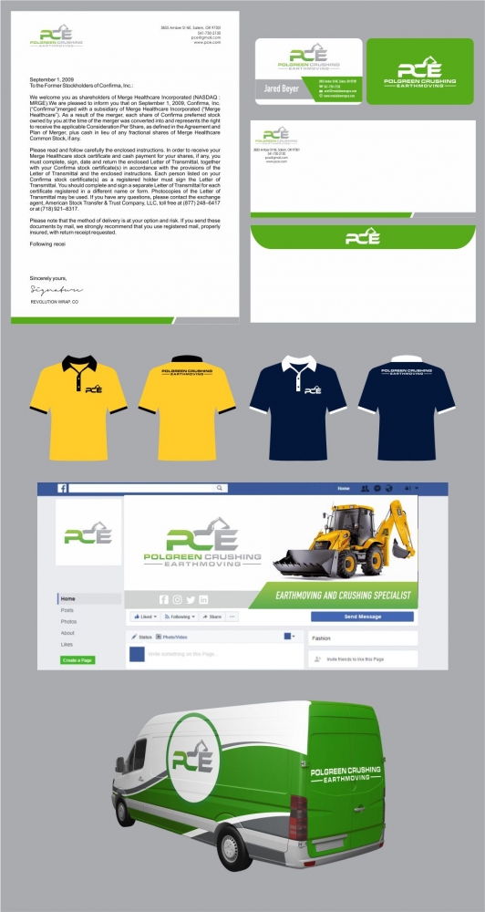 Polgreen Earthmoving and Crushing logo design by Girly