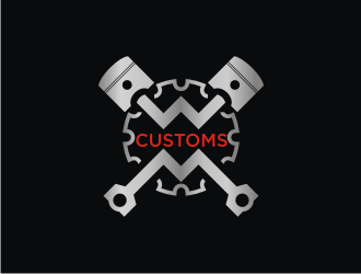 W M Customs logo design by vostre