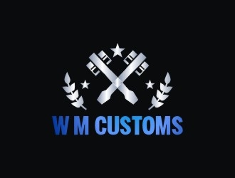 W M Customs logo design by Meyda