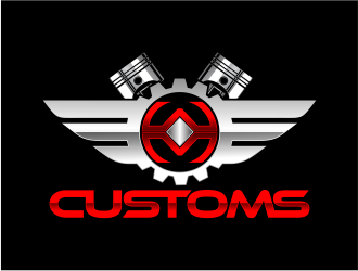 W M Customs logo design by evdesign