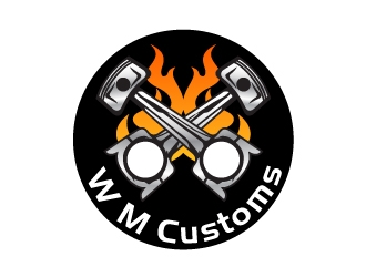 W M Customs logo design by Dawnxisoul393