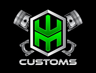 W M Customs logo design by daywalker