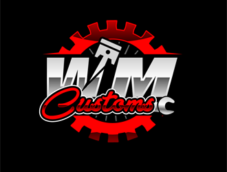 W M Customs logo design by enzidesign