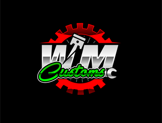 W M Customs logo design by enzidesign