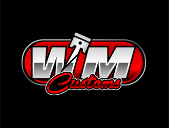 W M Customs logo design by enzidesign