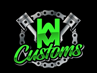 W M Customs logo design by jaize