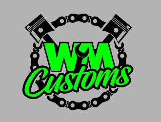 W M Customs logo design by jaize