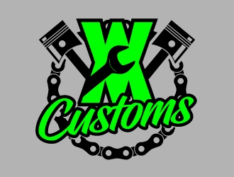 W M Customs logo design by jaize