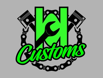 W M Customs logo design by jaize