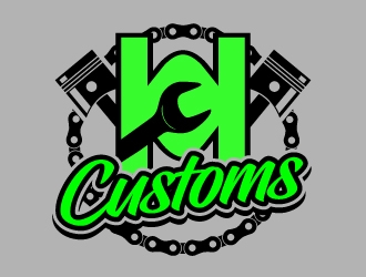 W M Customs logo design by jaize