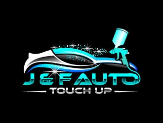 J & F auto touch up logo design by uttam