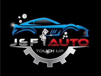 J & F auto touch up logo design by REDCROW