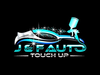 J & F auto touch up logo design by uttam