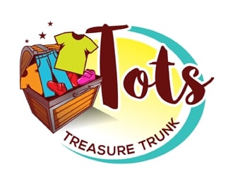 Tots treasure trunk logo design by MAXR