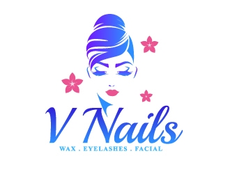 V Nails logo design by Bunny_designs