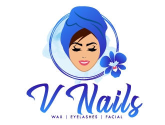 V Nails logo design by Bunny_designs