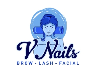 V Nails logo design by aladi