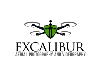 EXCALIBUR  aerial photography and videography  logo design by b3no