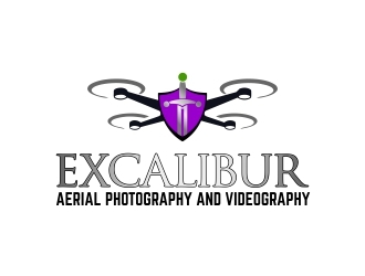 EXCALIBUR  aerial photography and videography  logo design by b3no