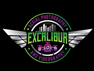 EXCALIBUR  aerial photography and videography  logo design by logoguy