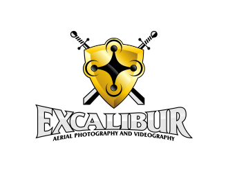 EXCALIBUR  aerial photography and videography  logo design by ekitessar