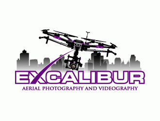 EXCALIBUR  aerial photography and videography  logo design by torresace