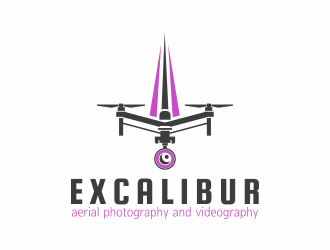 EXCALIBUR  aerial photography and videography  logo design by intellogo