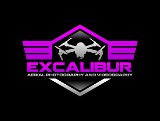 EXCALIBUR  aerial photography and videography  logo design by imagine