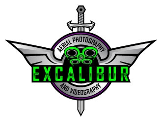EXCALIBUR  aerial photography and videography  logo design by daywalker