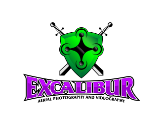 EXCALIBUR  aerial photography and videography  logo design by ekitessar