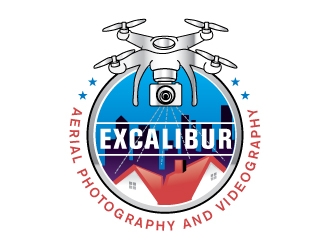 EXCALIBUR  aerial photography and videography  logo design by Suvendu