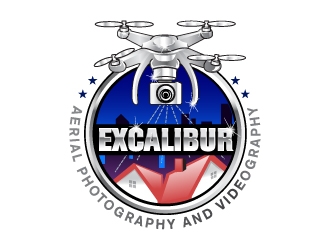 EXCALIBUR  aerial photography and videography  logo design by Suvendu
