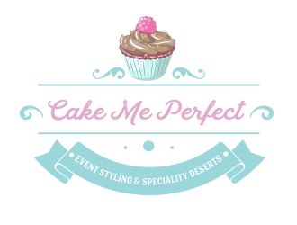 Cake Me Perfect - event styling & specialty desserts logo design by K-Designs