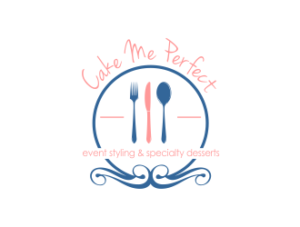 Cake Me Perfect - event styling & specialty desserts logo design by ROSHTEIN